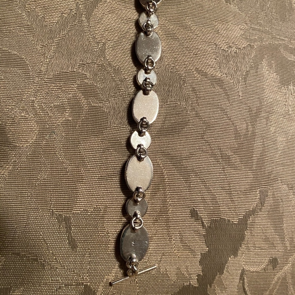 Multi Stone Sterling Silver Toggle Bracelet - image 5